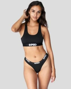 PSD Underwear Solids Thong - Black