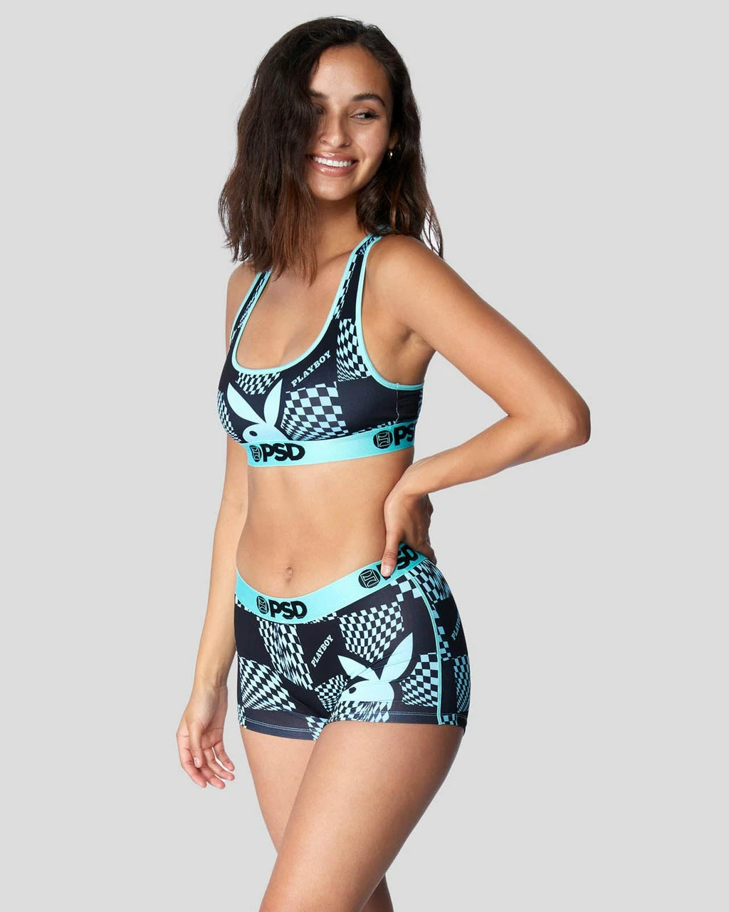 PSD Underwear Playboy - Warp Check Teal 4 PSD Underwear Playboy - Warp Check Teal - Image 2