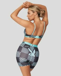 PSD Underwear Playboy - Warp Check Teal -collections Sales Store 4224T1081 TEL 3